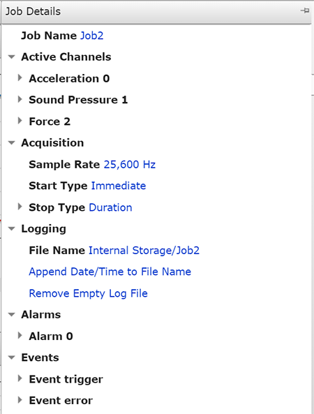 Job Details panel