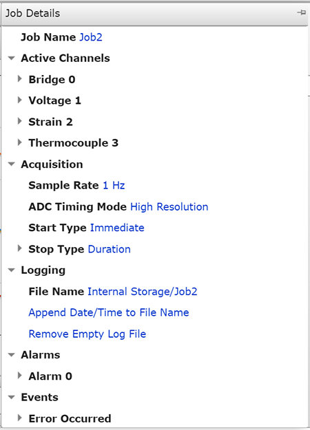 Job Details panel