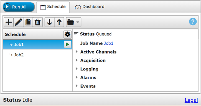 Data Logger Schedule summary