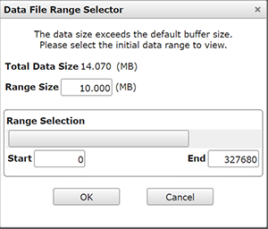 Data Range Selector dialog